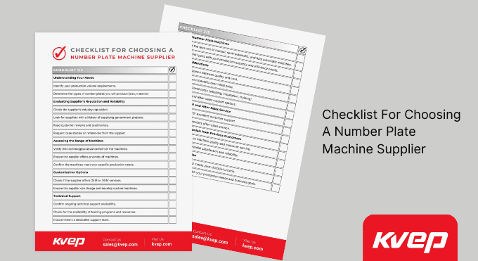 checklist for comparing number plate suppliers