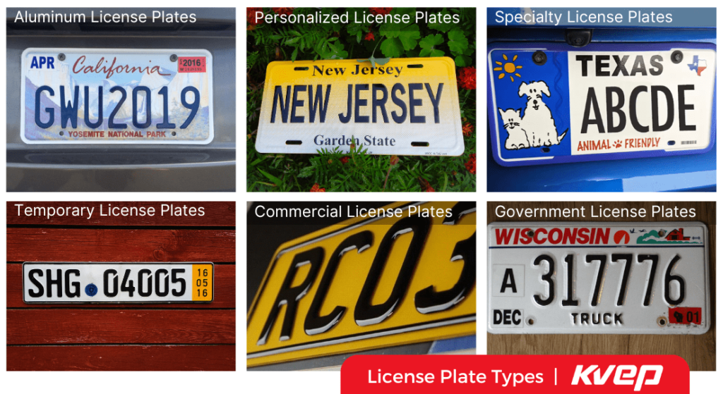 license plate types based on application differences