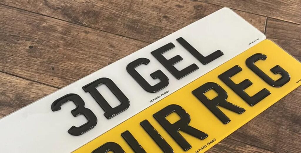 3d gel number plate